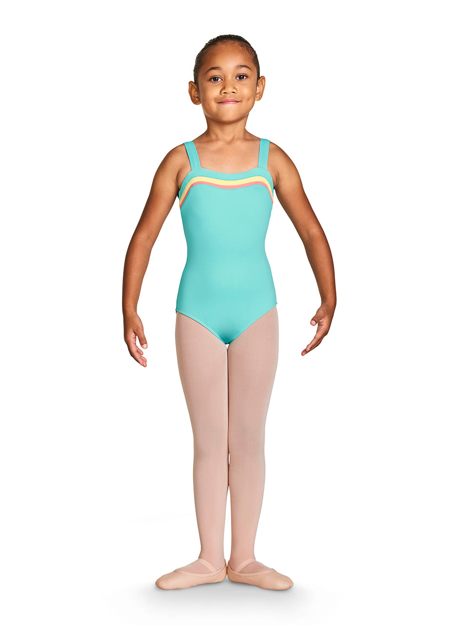 Premium Edition Bloch Girls Teagan Gelato Striped Neck Camisole Leotard